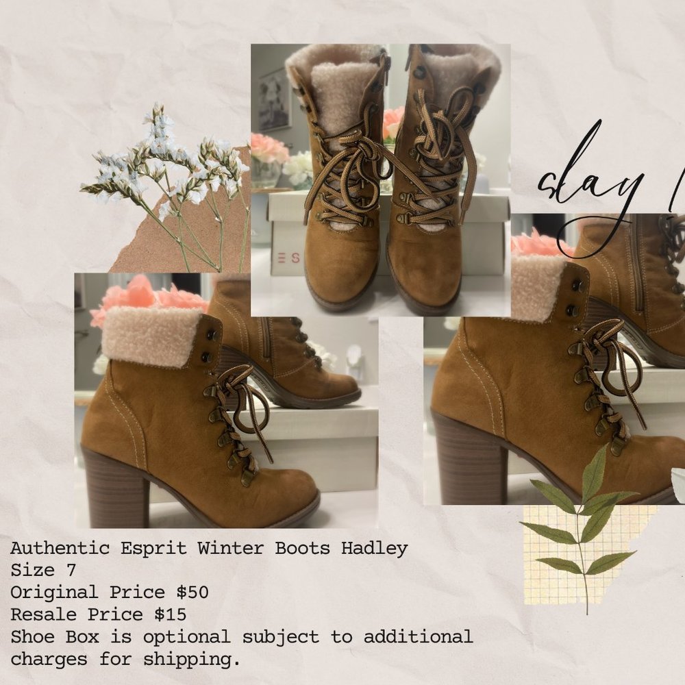 Tan Esprit Winter Boots Women's Size 7